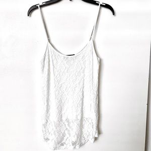 Adorable Rosette by Be Cool Embroidered Floral White Tank Top, Size S
